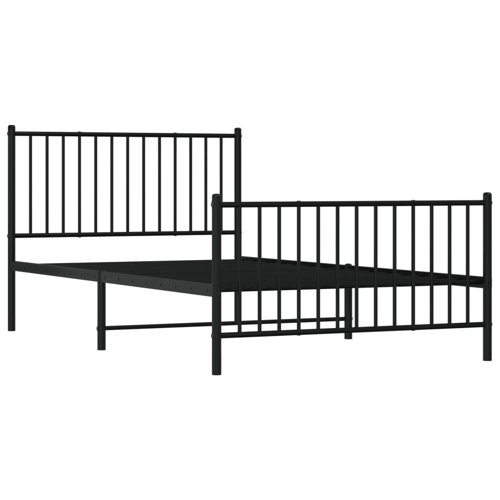 Bettgestell Metall Schwarz 75x190 cm