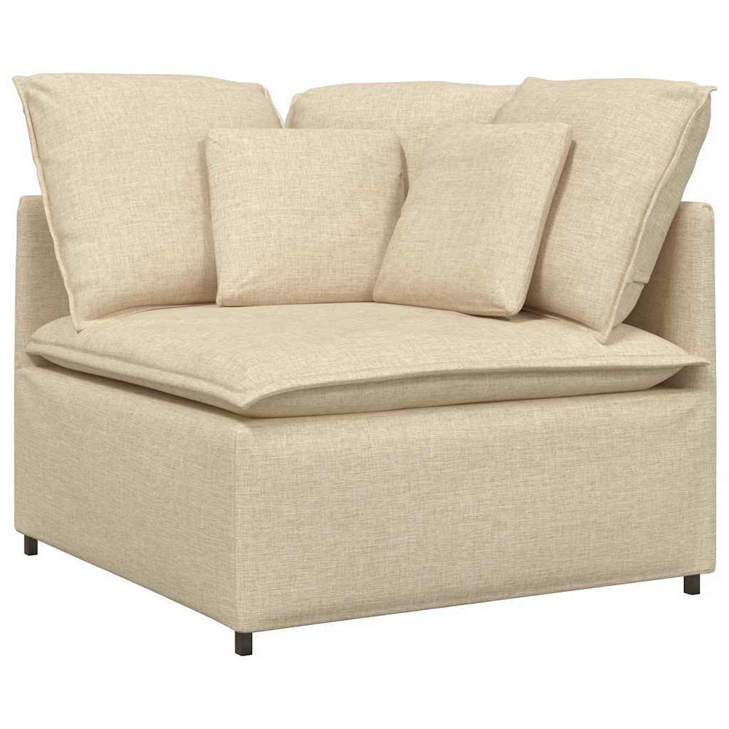 Modulares Sofa Endmodul mit Armlehne Kissen Hellgrau 100 cm