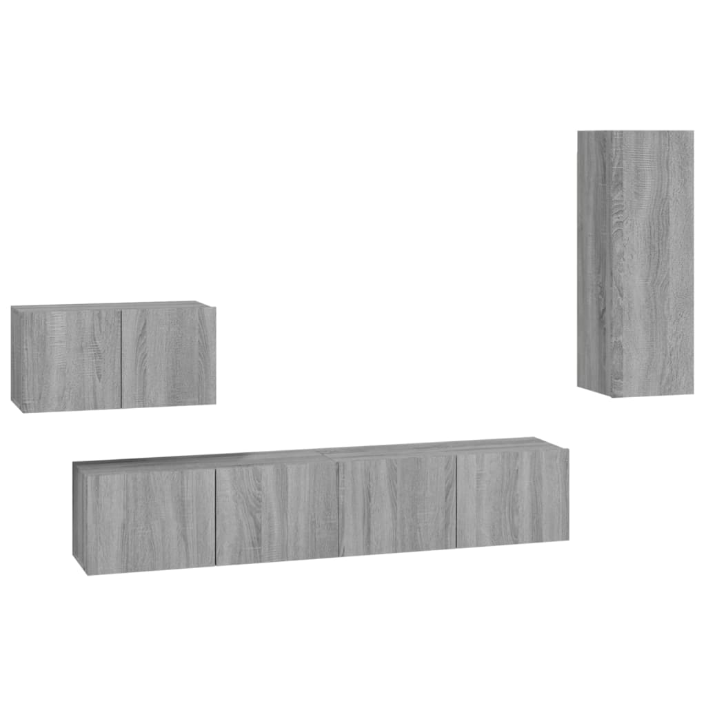 4-tlg. TV-Schrank-Set Sonoma-Eiche Holzwerkstoff