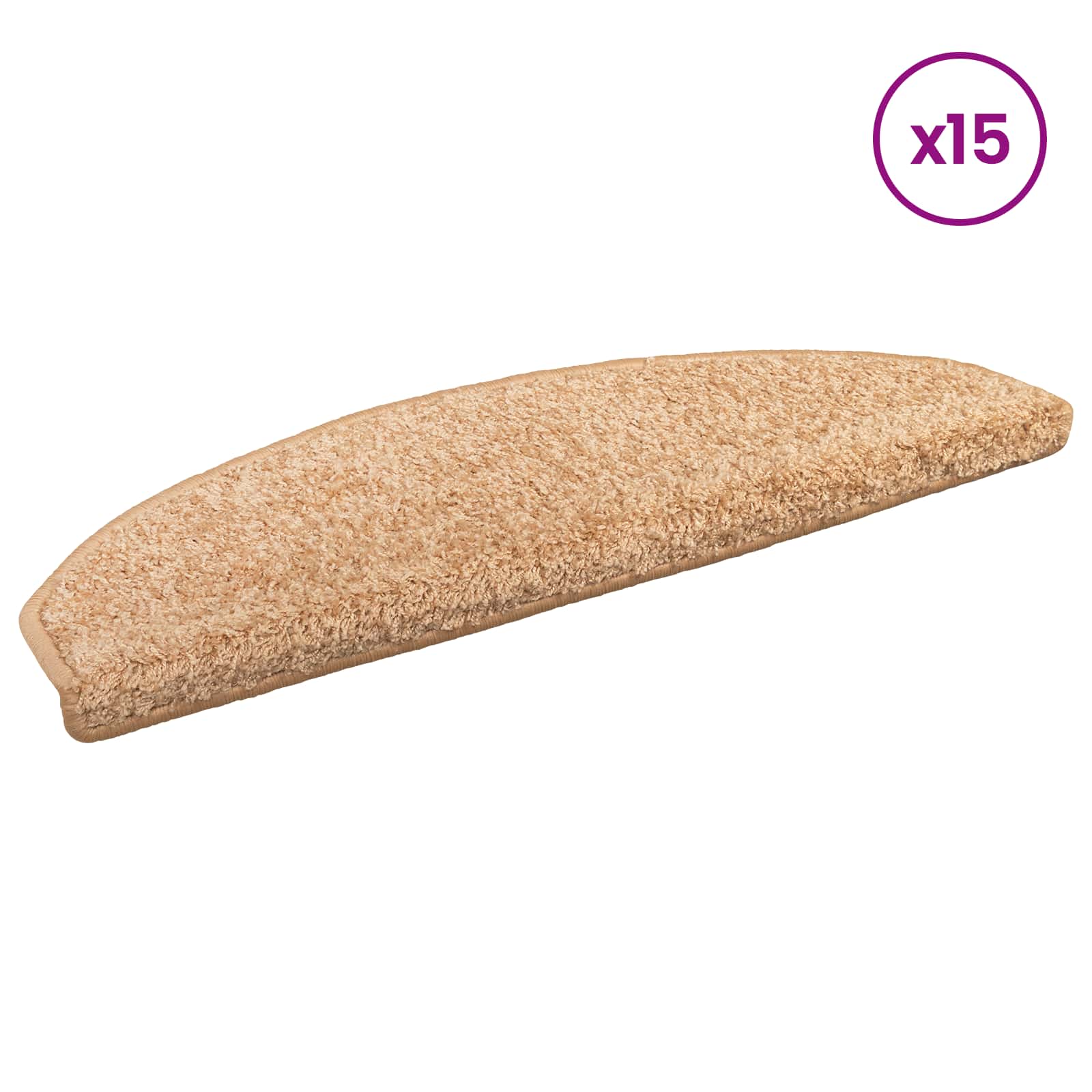 Stufenmatten 15 Stk. 56x17x3 cm Grau Halbrund