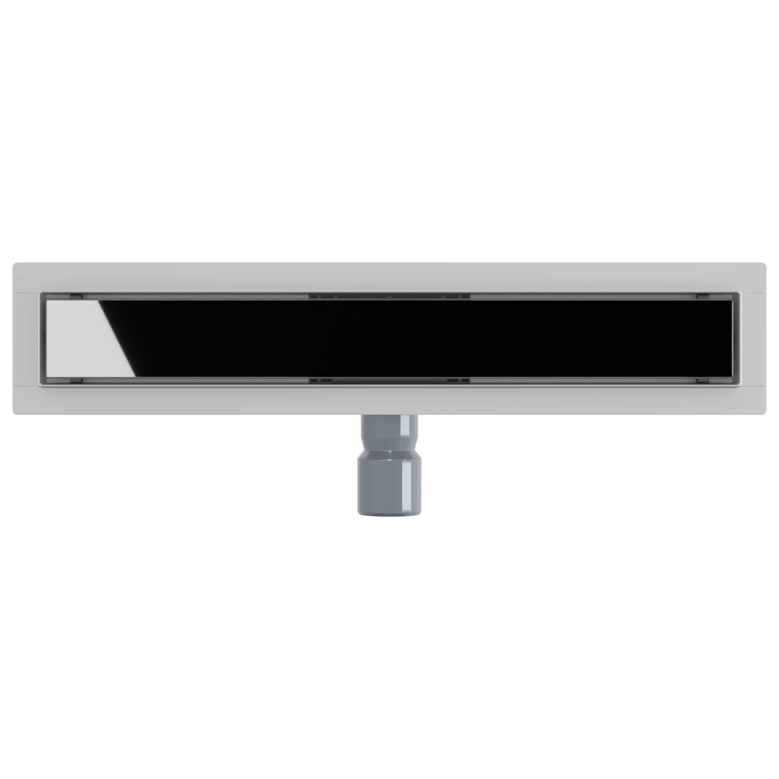 Duschabfluss mit Glasabdeckung Schwarz 50 cm Edelstahl 304