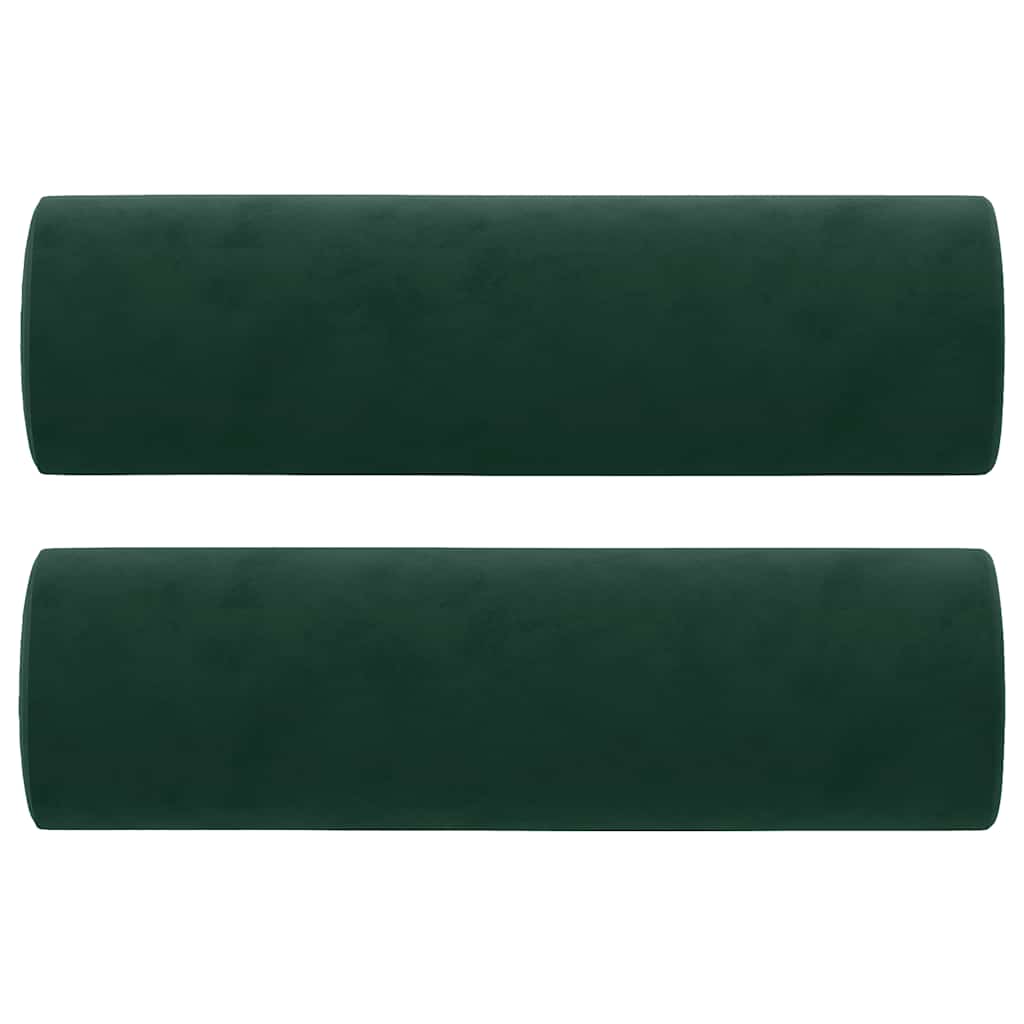 2-Sitzer-Sofa mit Zierkissen Dunkelgrün 120 cm Samt