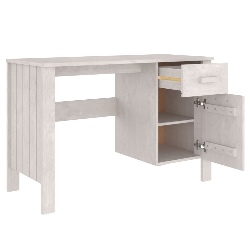 Schreibtisch HAMAR Honigbraun 113x50x75 cm Massivholz Kiefer