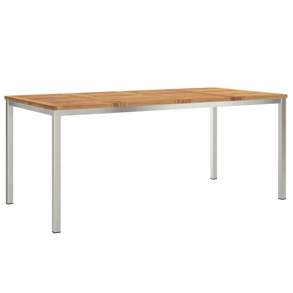 Esstisch 90x90x75 cm Massives Akazienholz und Edelstahl