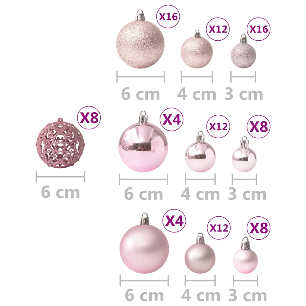 100-tlg. Weihnachtskugel-Set Weiß