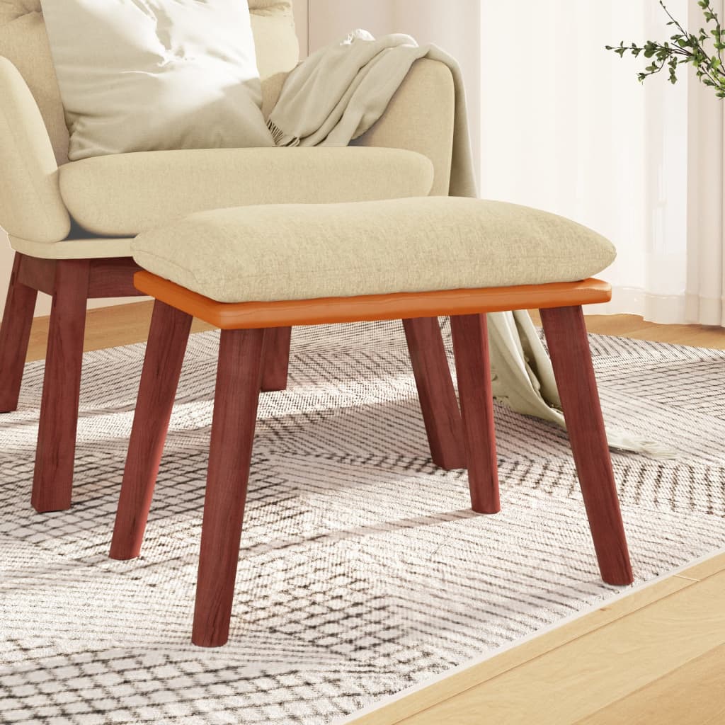 Fußhocker Hellgrau 45x29,5x35 cm Stoff und Kunstleder