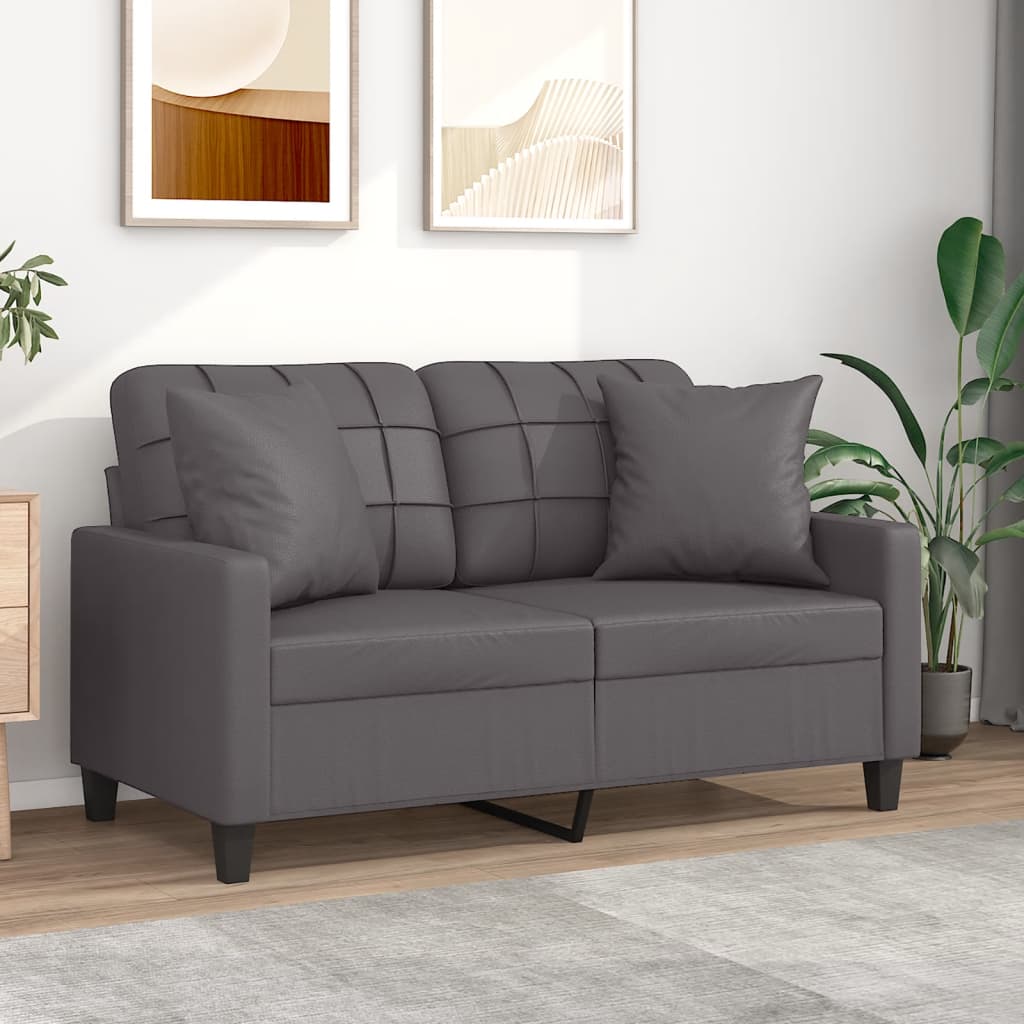 3-Sitzer-Sofa mit Zierkissen Schwarz 180 cm Kunstleder