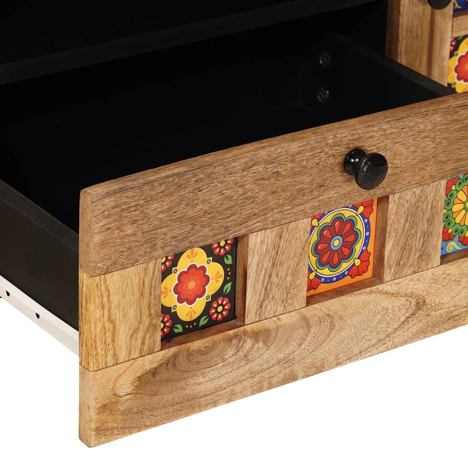 TV-Schränk mit Tür Walnuss 105 x 33 x 46 cm Massivholz Mango