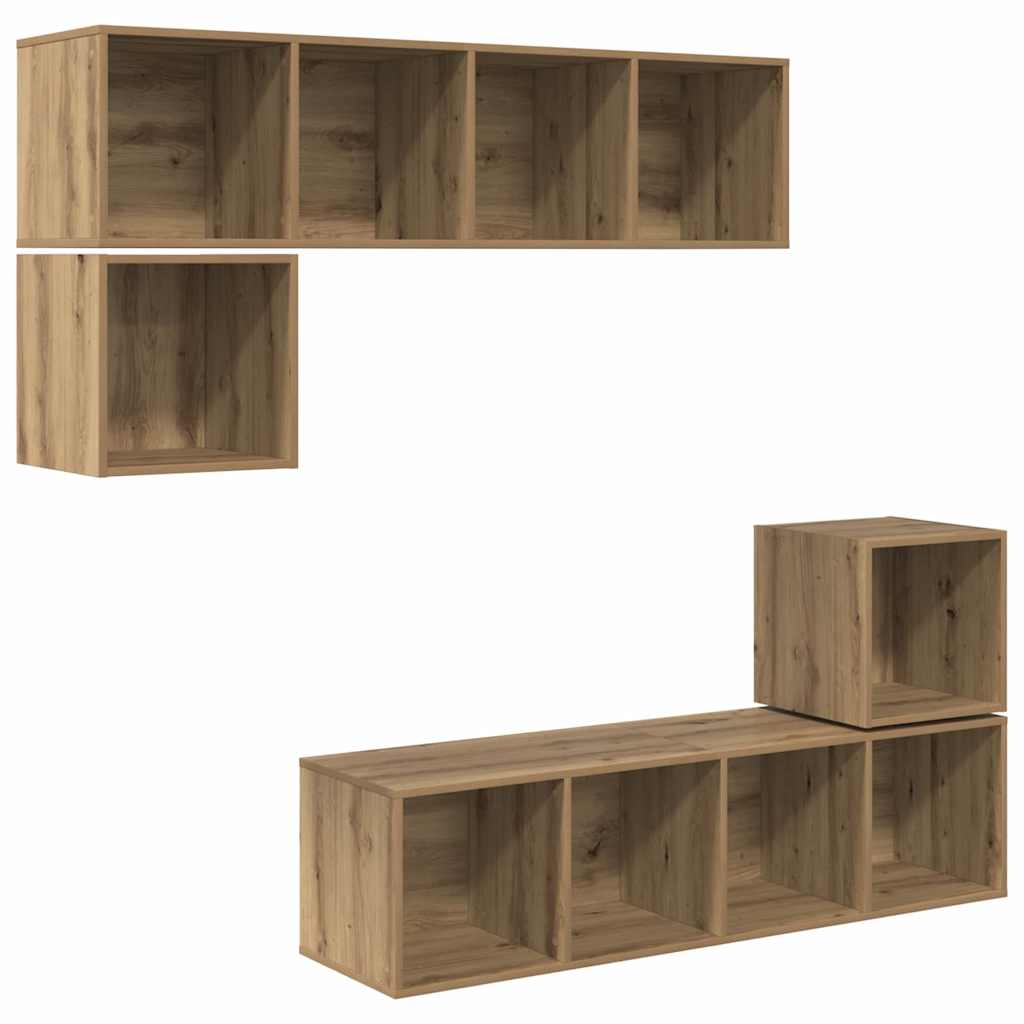 4-tlg. TV-Schrank-Set Weiß Holzwerkstoff