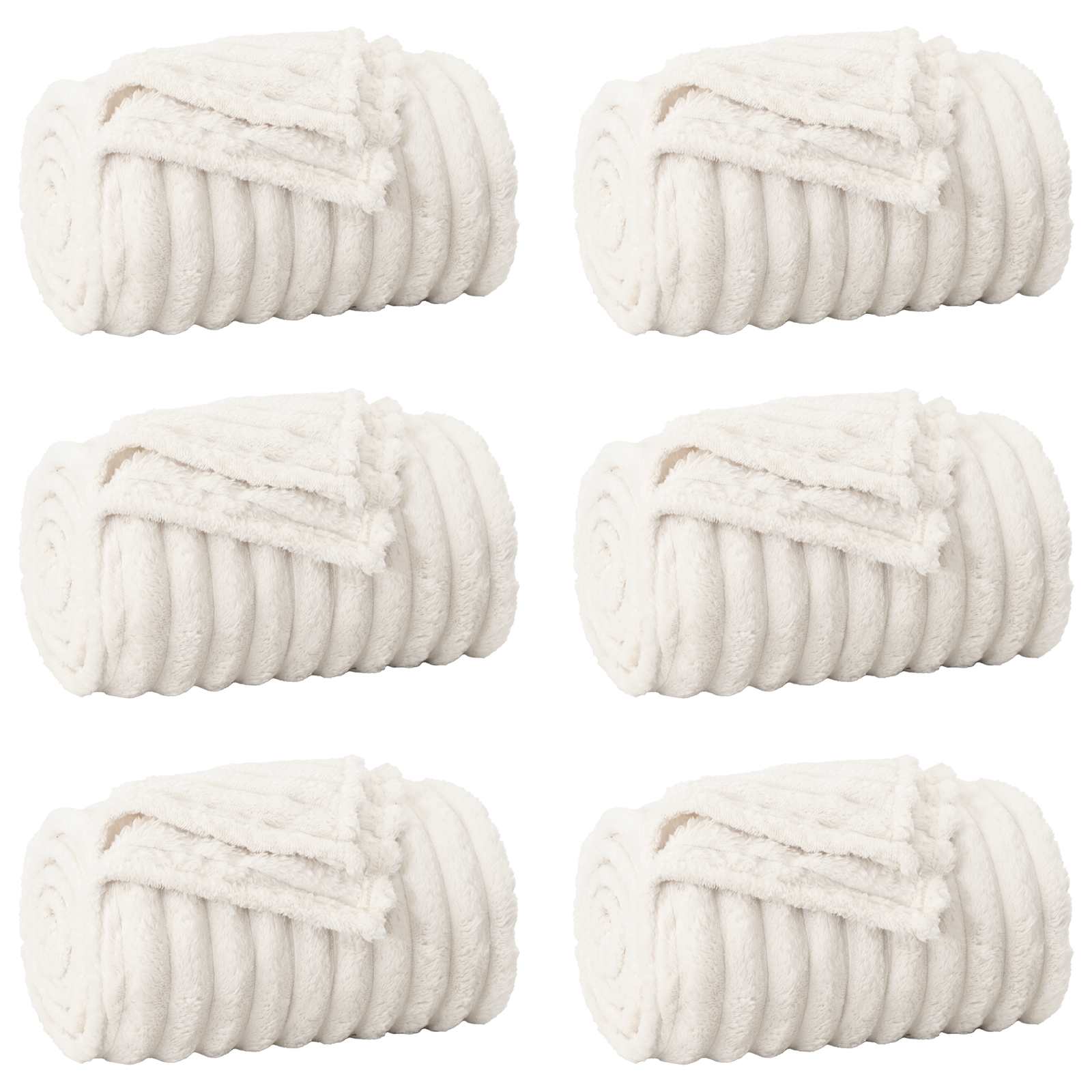 Überwurfdecke Beige 150 x 130 cm Fleece