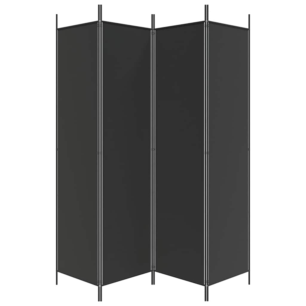 3-tlg. Paravent Schwarz 150x200 cm Stoff