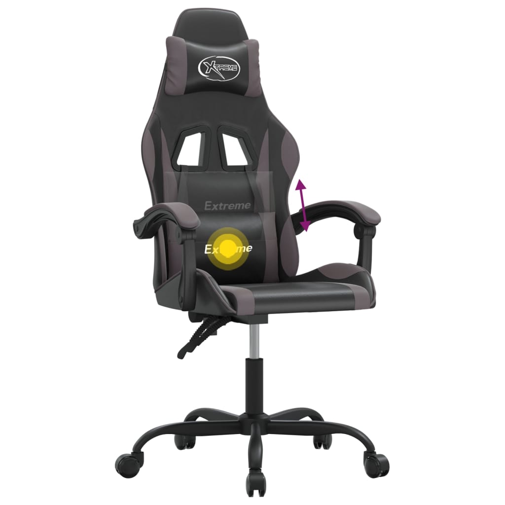 Gaming-Stuhl Drehbar Schwarz und Grün Kunstleder