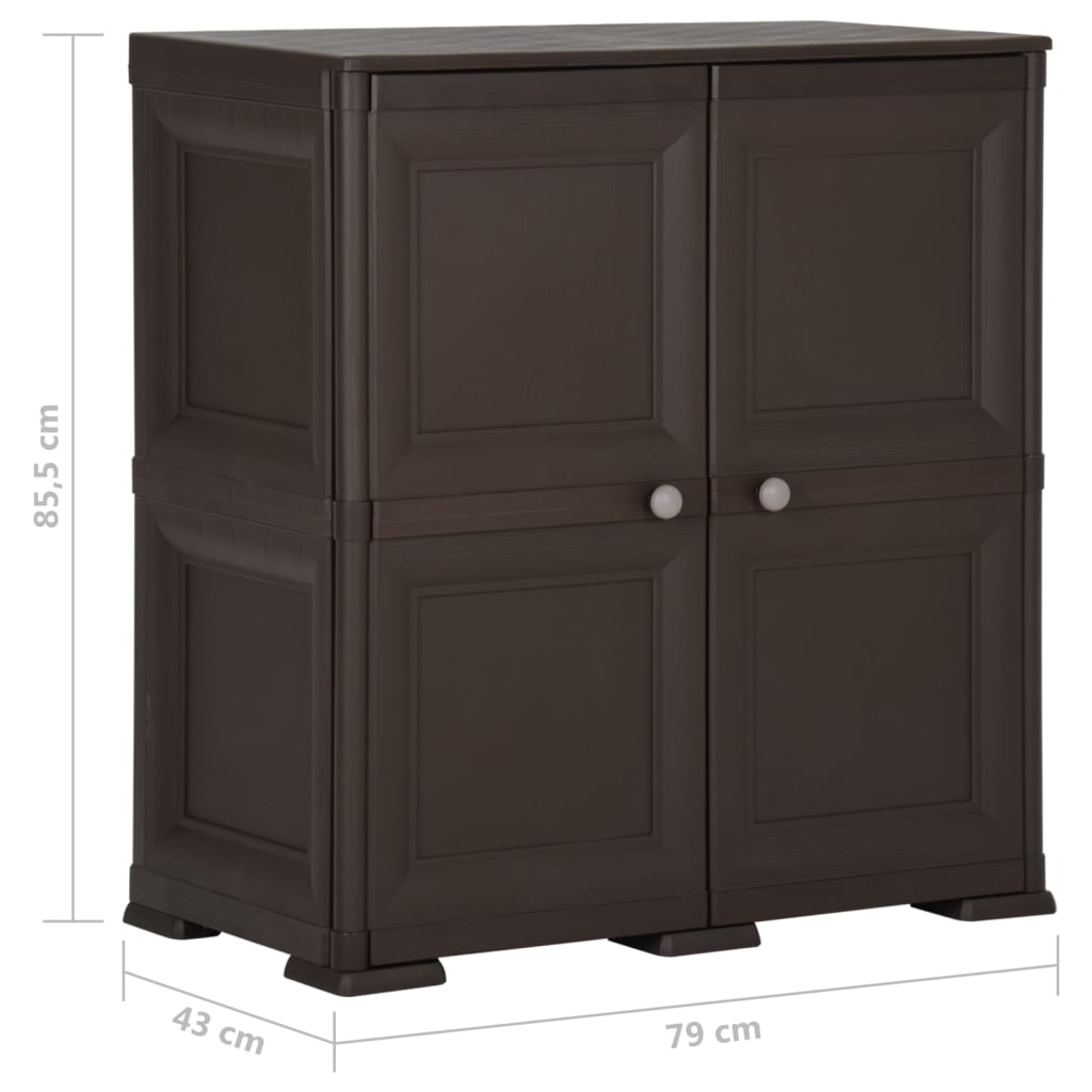 Kunststoffschrank 79x43x125 cm Holzdesign Vanilleeis
