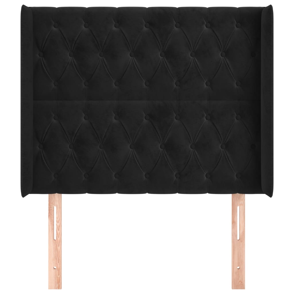 Kopfteil mit Ohren Dunkelblau 93x16x78/88 cm Samt