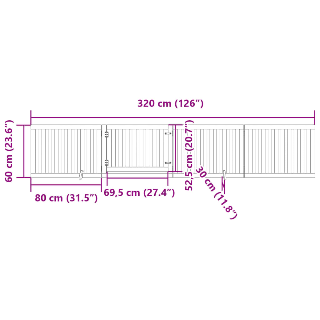 Hundegitter Faltbar 3 Paneele 150 cm Pappelholz