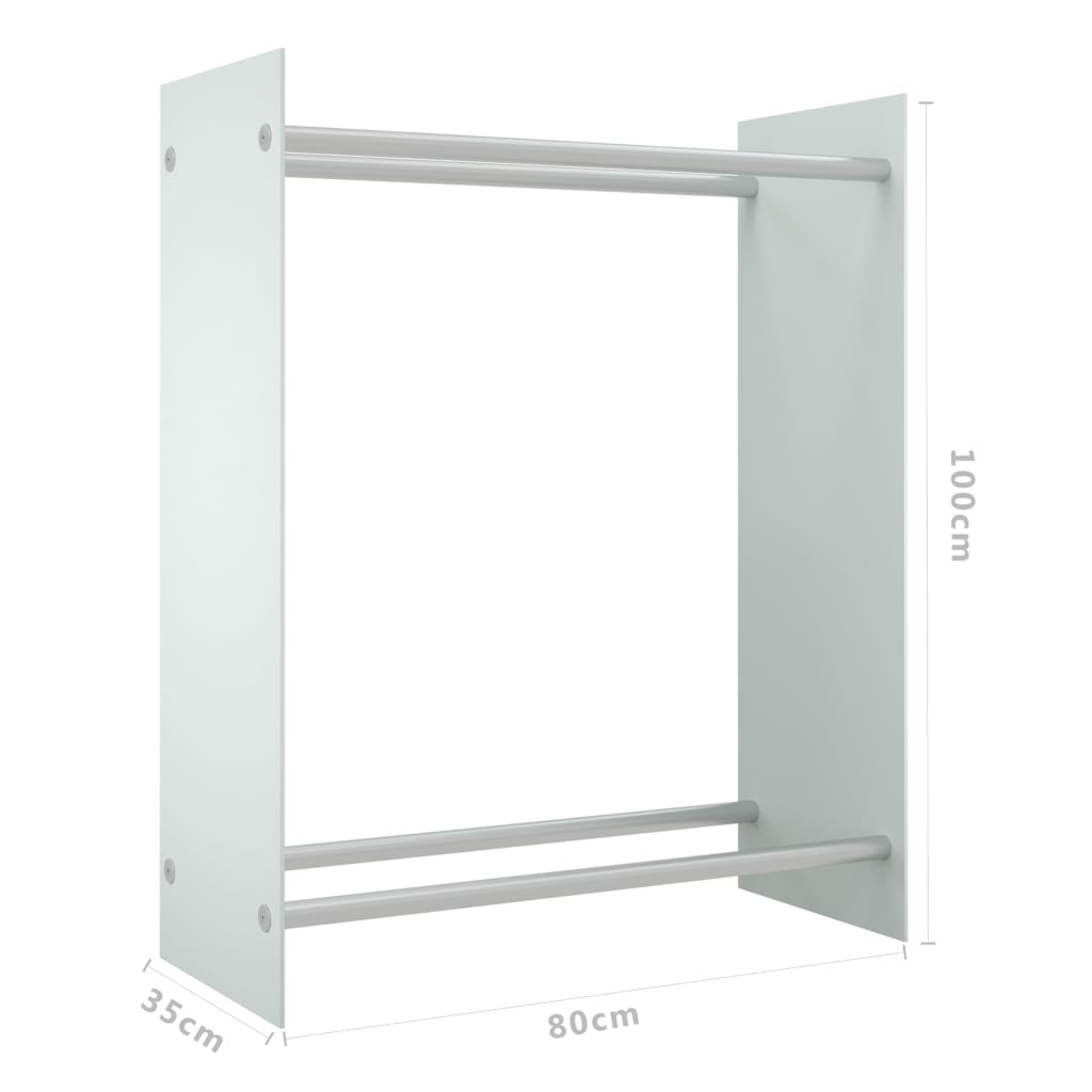 Brennholzregal Schwarz 40x35x100 cm Hartglas