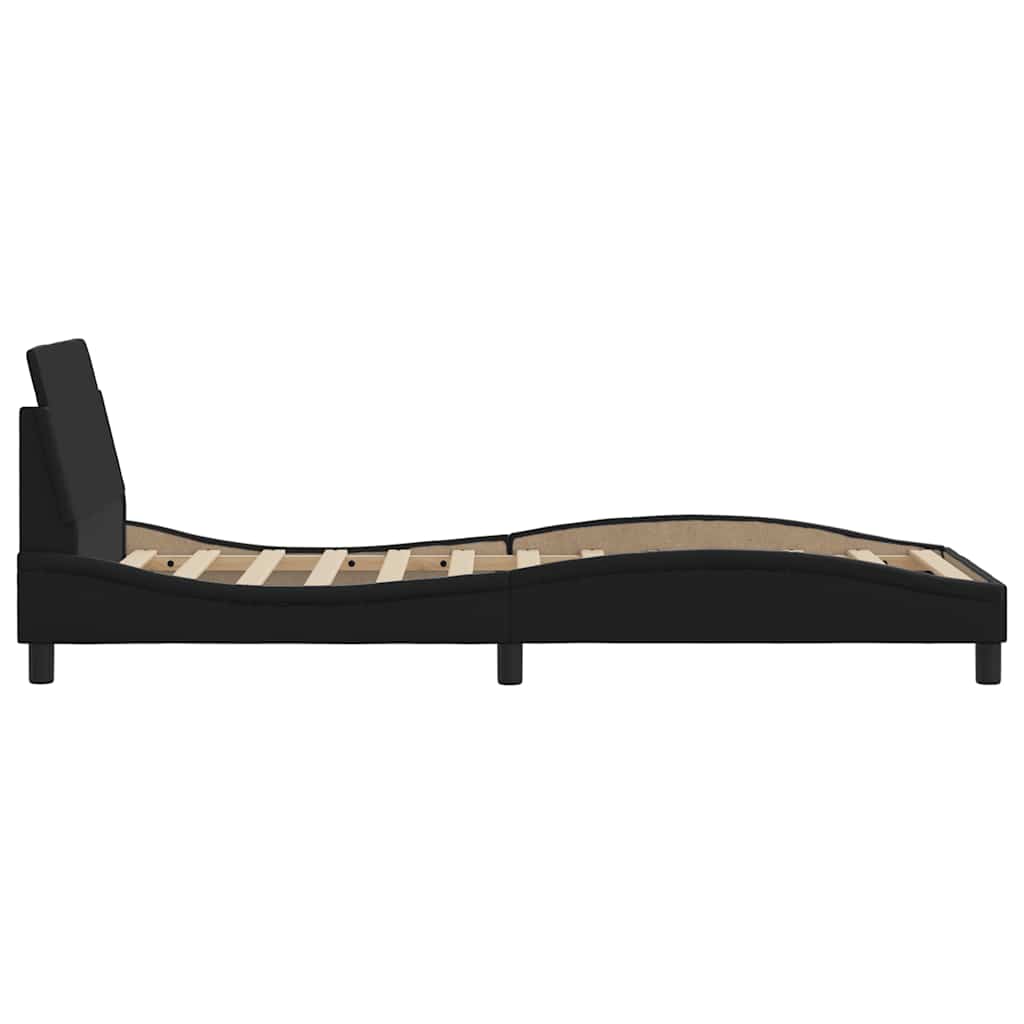 Bettgestell "Dover" Schwarz 80x200 cm Kunstleder