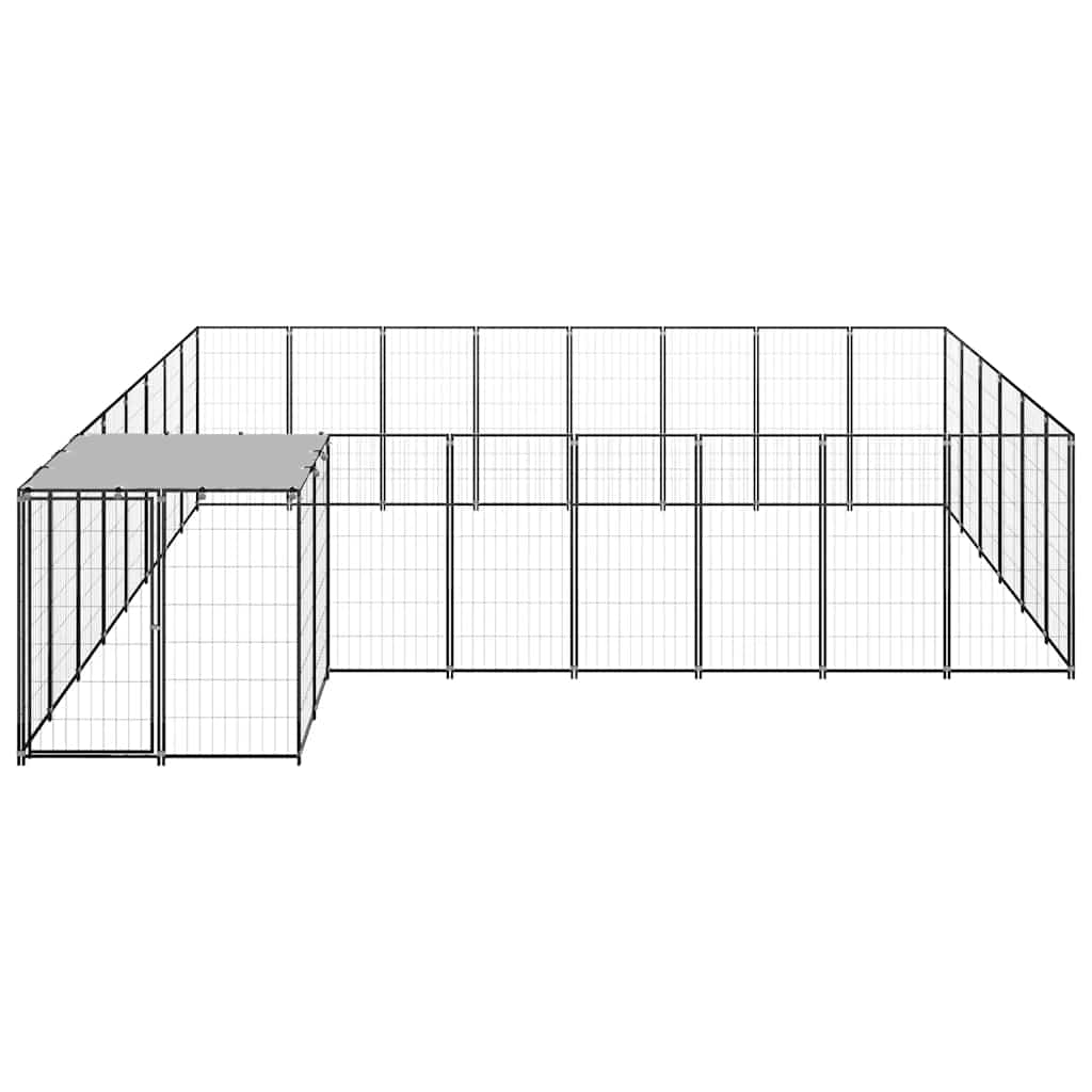 Hundezwinger Schwarz 6,05 m² Stahl