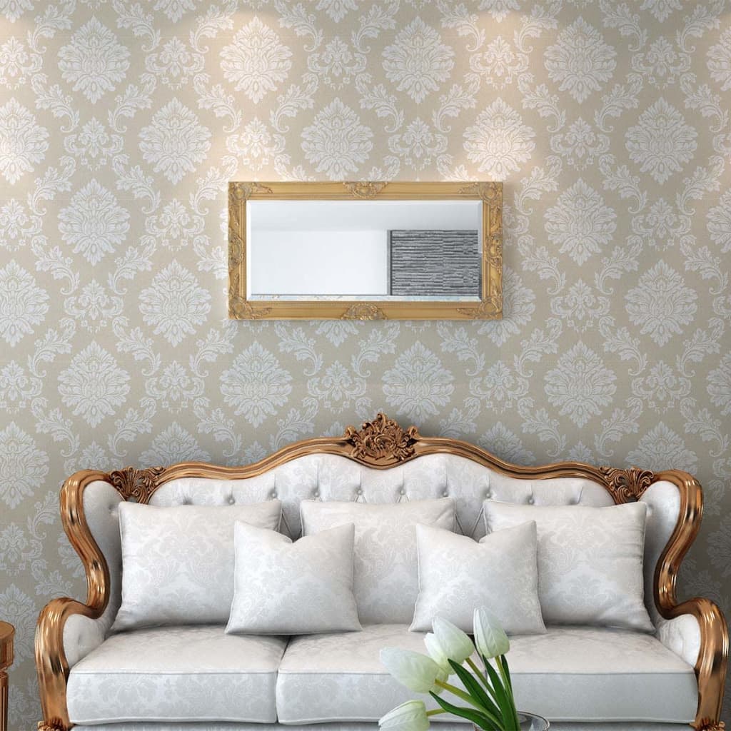 Wandspiegel im Barock-Stil 100x50 cm Weiß