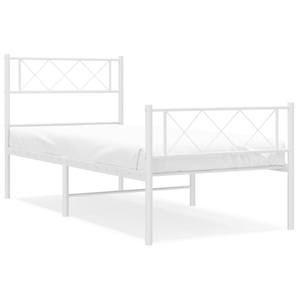Bettgestell mit Kopfteil Metall Schwarz 100x190 cm