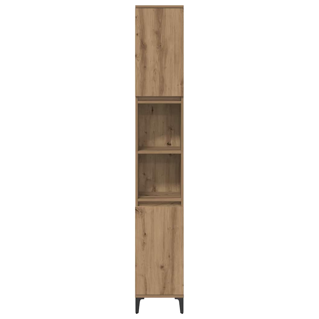 3-tlg. Badmöbel-Set Räuchereiche Holzwerkstoff