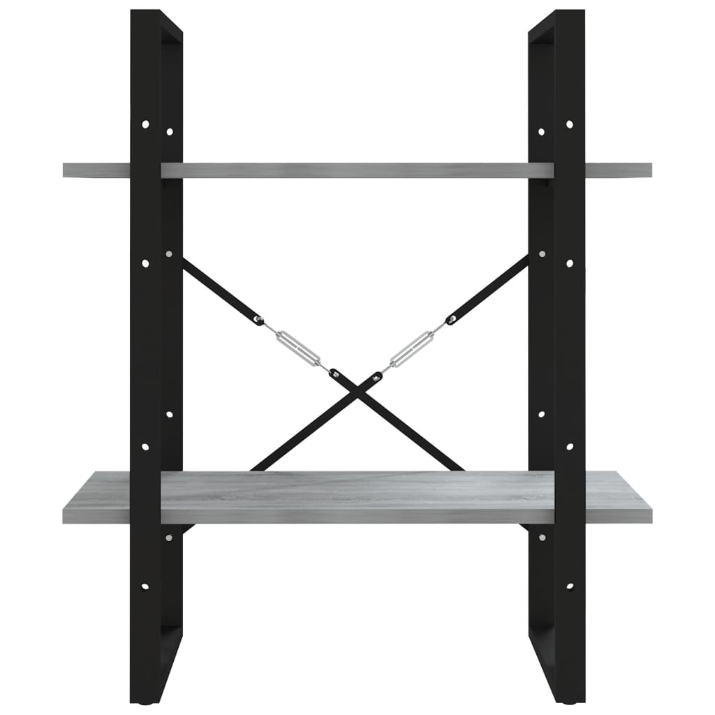Bücherregal 2 Fächer Weiß 60x30x70 cm Holzwerkstoff