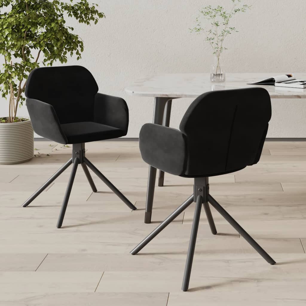 Esszimmerstühle 2 Stk. Drehbar Blau Samt