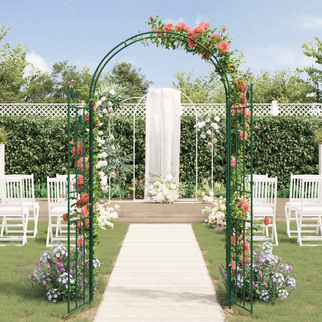 Gartenbogen Uni Schwarz 115 x 37 x 226 cm