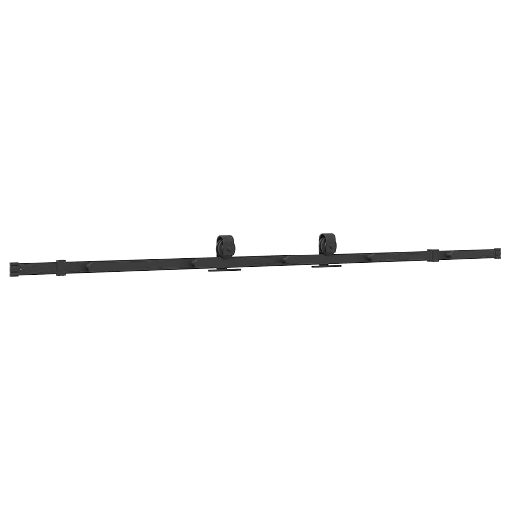 Schiebetürbeschlag-Set 183 cm Stahl Schwarz