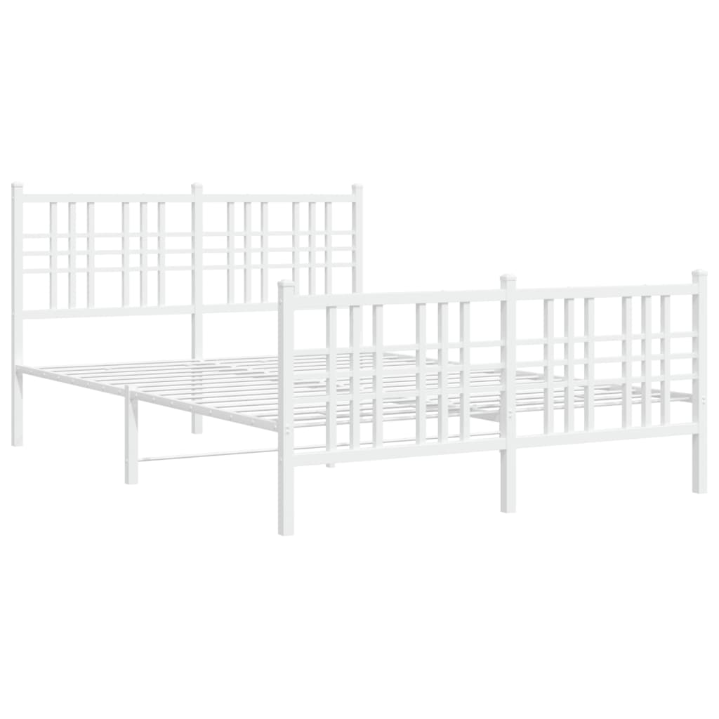 Bettgestell mit Kopf- und Fußteil Metall Schwarz 90x200 cm