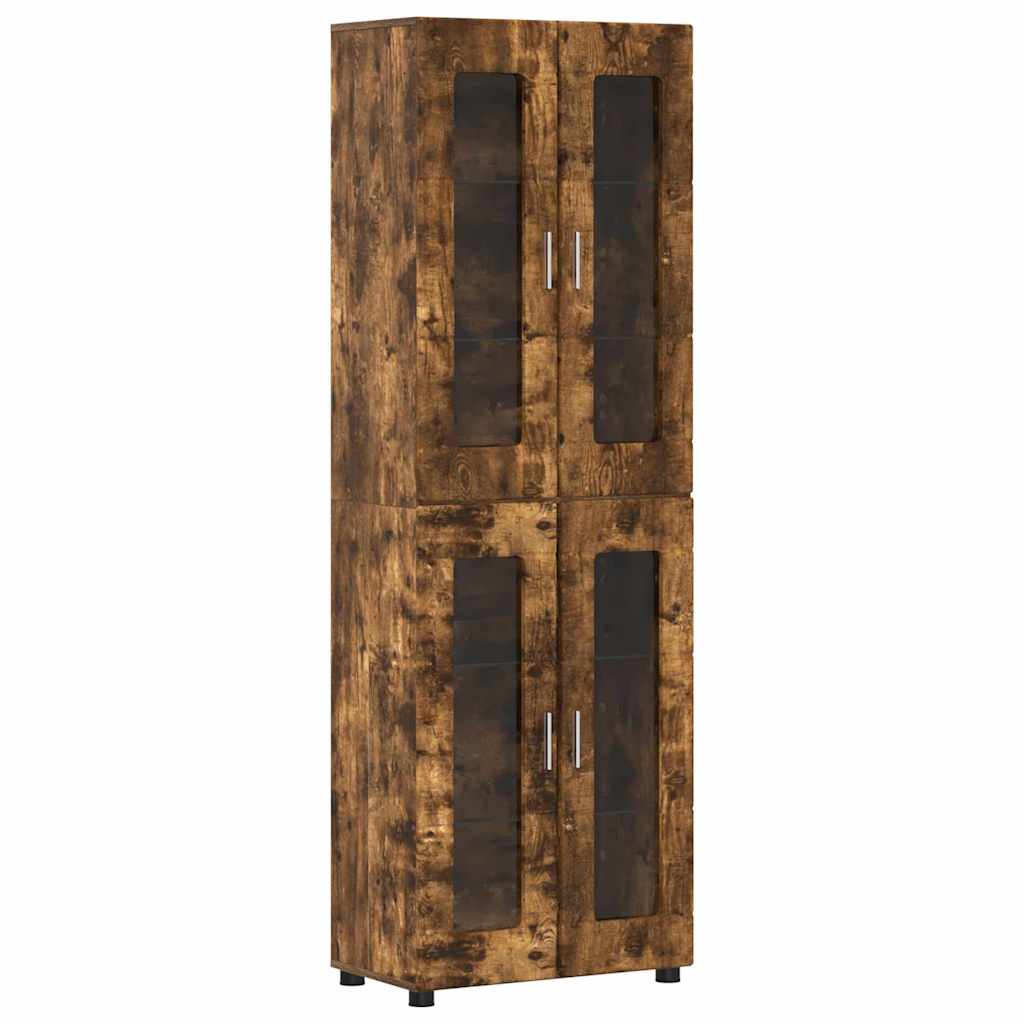 Highboard mit Regal FLORIN Weiß 60 x 35 x 182 cm Holzwerkstoff