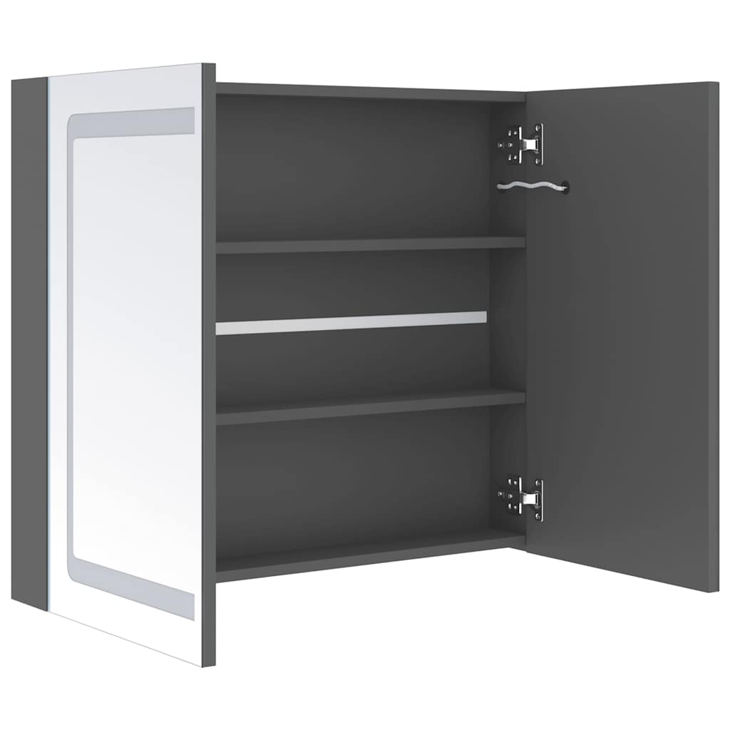 LED-Spiegelschrank fürs Bad Betongrau 80x12x68 cm