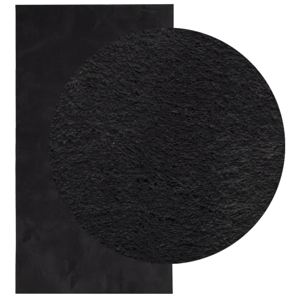 Teppich HUARTE Kurzflor Weich und Waschbar Anthrazit 60x110 cm