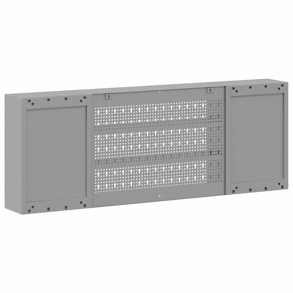 Werkzeugschrank mit Regal Schwarz und Grau 55 x 55 x 55 cm