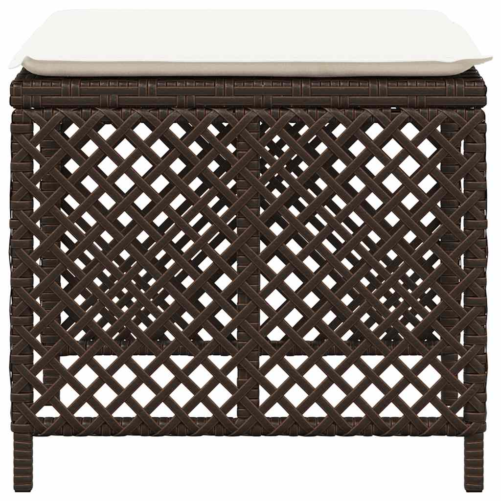 Gartenhocker mit Kissen 4 Stk. Schwarz 41x41x36 cm Poly Rattan