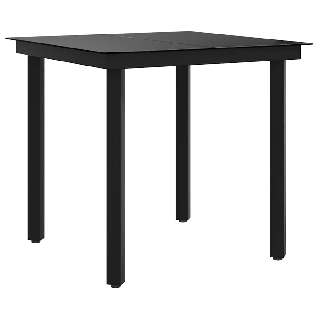 Garten-Esstisch Schwarz 160x80x74 cm Stahl und Hartglas