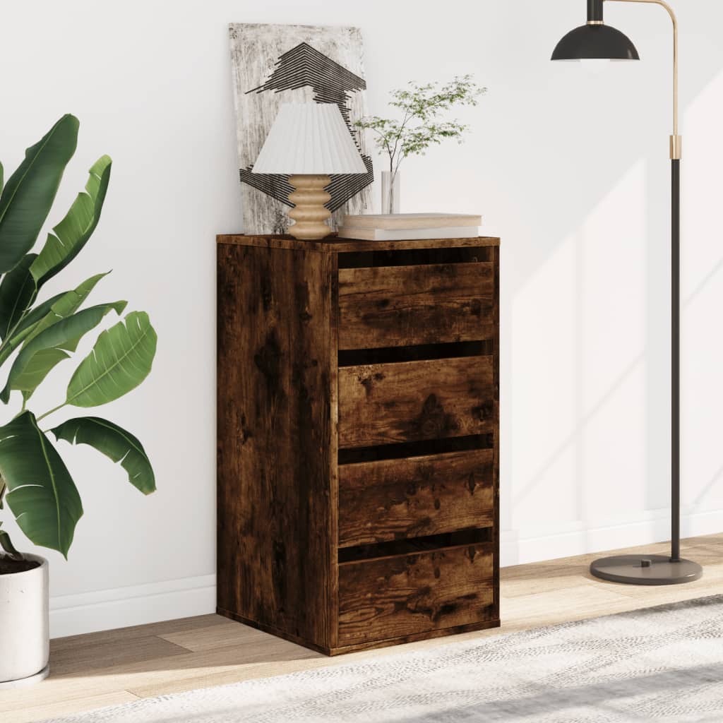Schubladenschrank Schwarz Eichen-Optik 41 x 40 x 58 cm