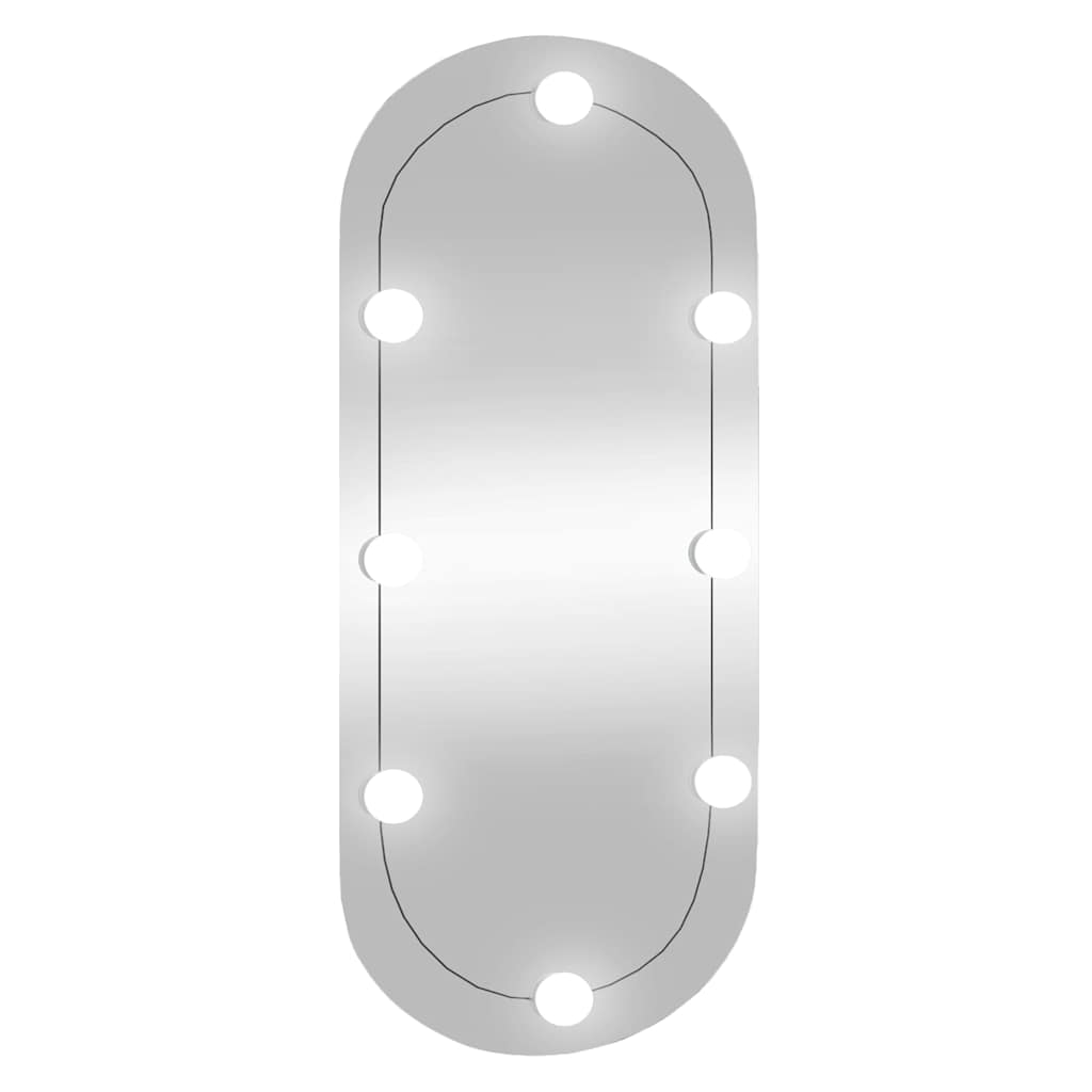 Spiegel mit LED-Leuchten 60x30 cm Glas Oval