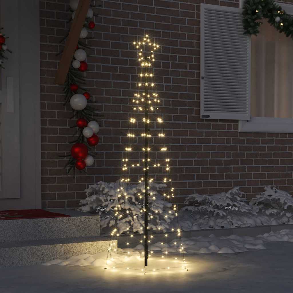 LED-Weihnachtsbaum mit Erdspießen 220 LEDs Warmweiß 180 cm