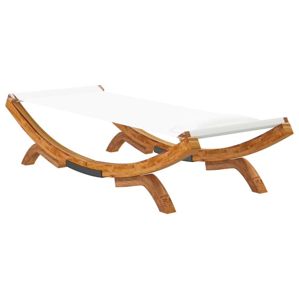 Sonnenliege 165x188,5x46 cm Bugholz Massiv Creme