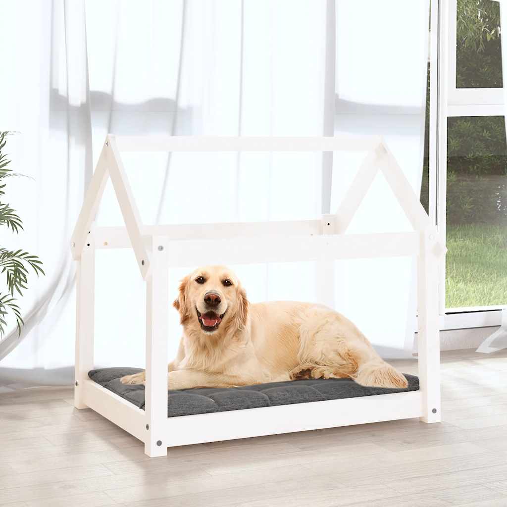 Hundebett Grau 61x50x70 cm Massivholz Kiefer