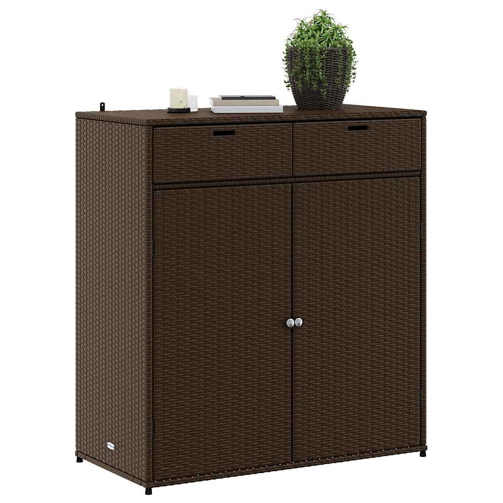 Gartenschrank Schwarz 55x55x111 cm Poly Rattan