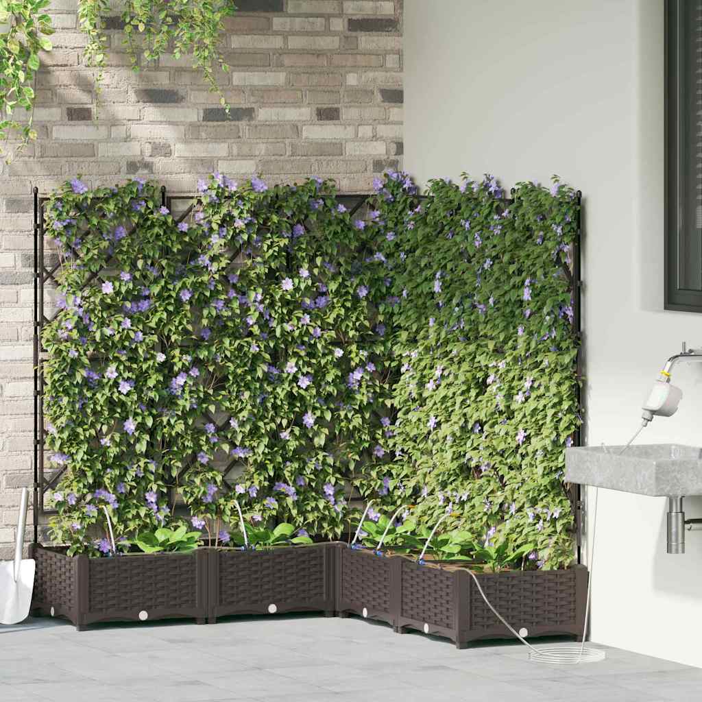Garten-Pflanzgefäß 4 Stk. Braun 160 x 40 x 22 cm PP