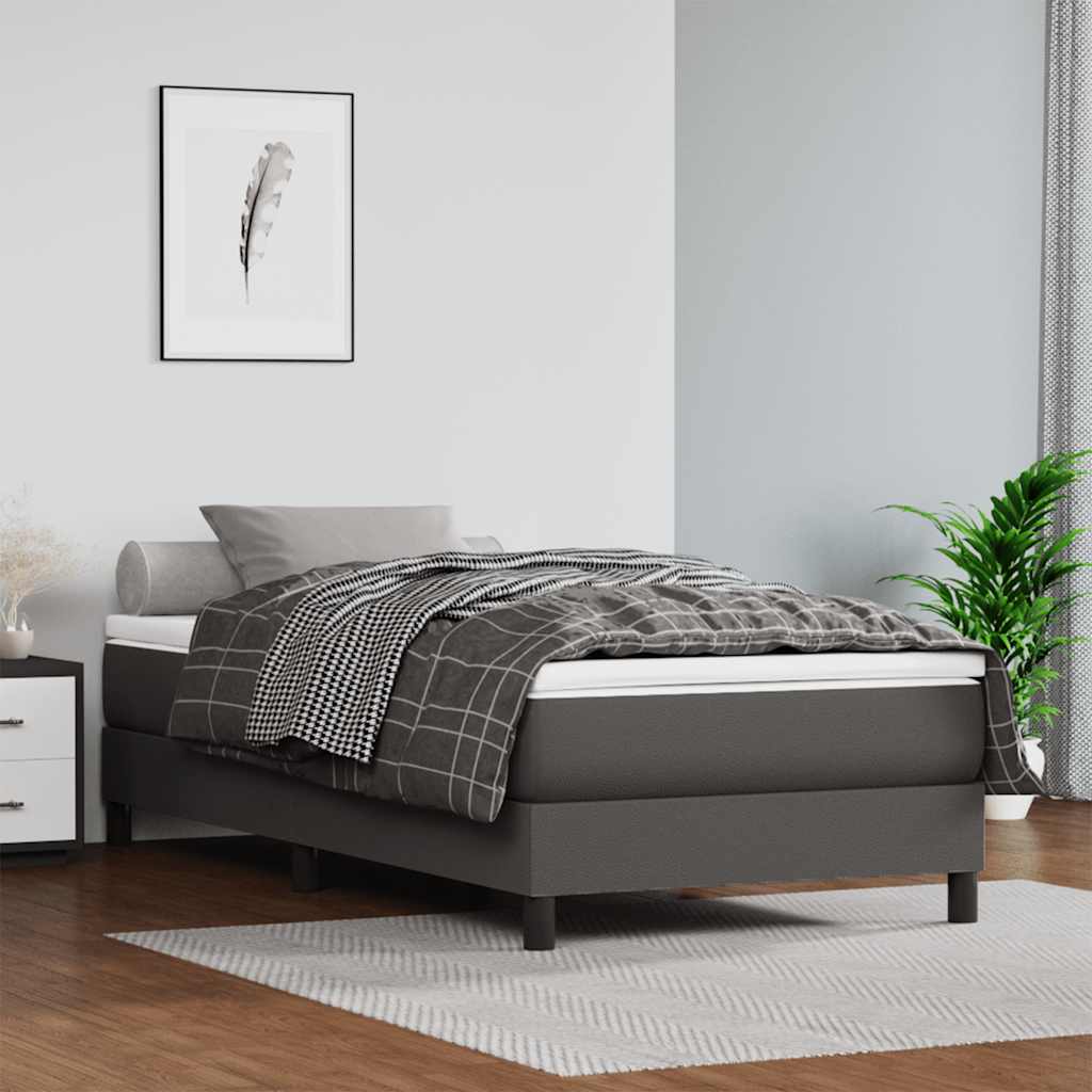 Taschenfederkernmatratze Mittel Schwarz 80x200x20 cm Kunstleder