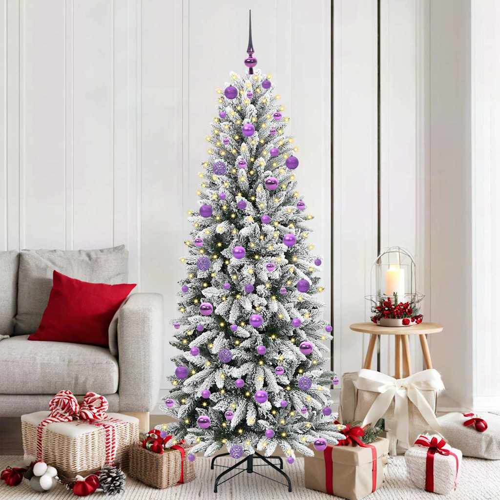 Künstlicher Weihnachtsbaum mit 150 LEDs mit Ständer Weiß 120 cm