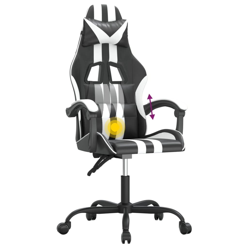 Gaming-Stuhl Drehbar Schwarz und Blau Kunstleder