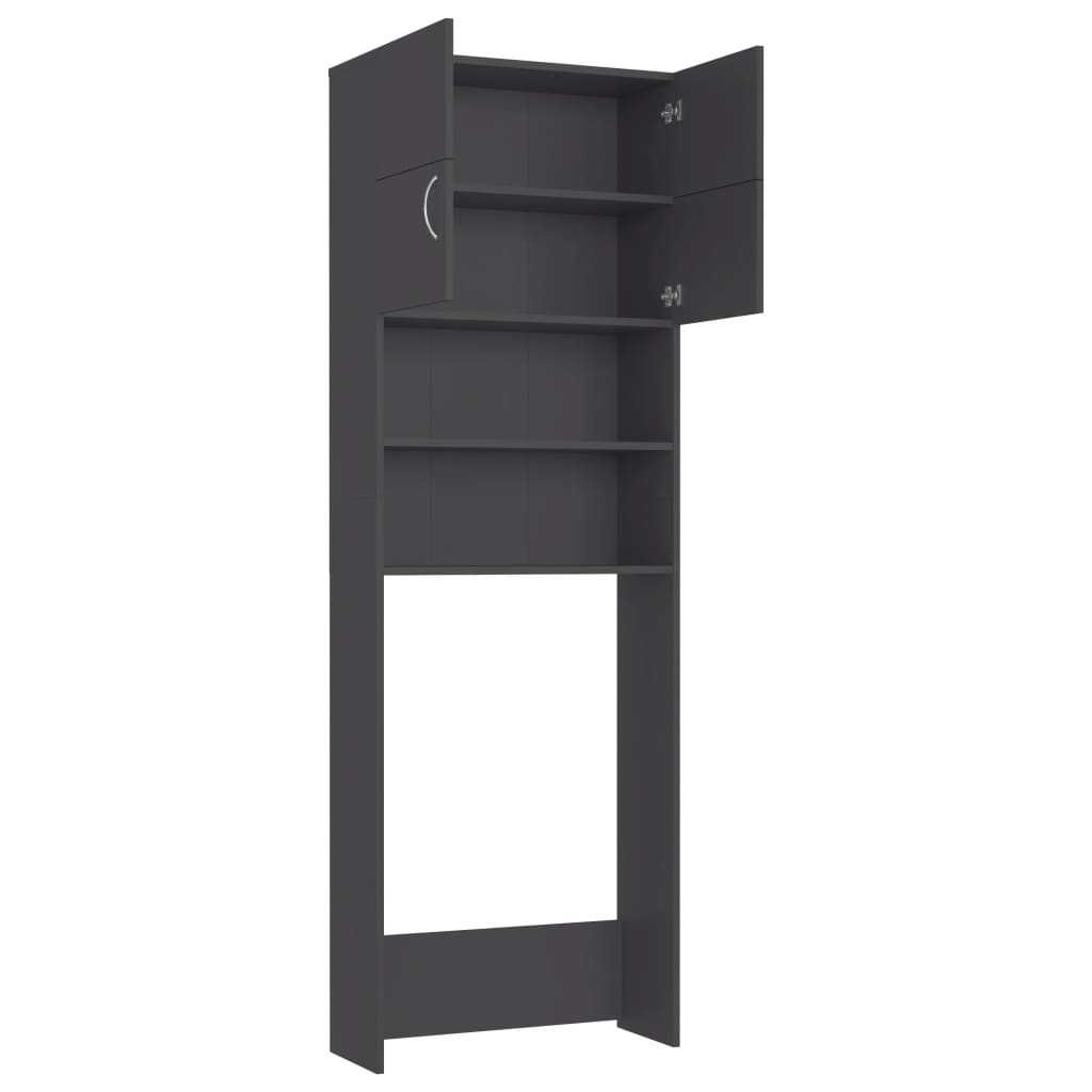 Waschmaschinenschrank Weiß 64x25,5x190 cm Holzwerkstoff