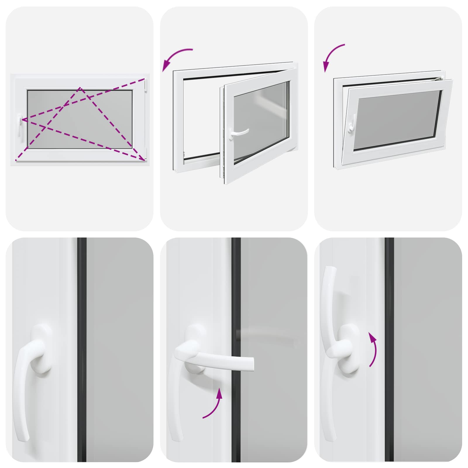 Kellerfenster RISOR 50 x 50 cm PVC und Glas Weiß