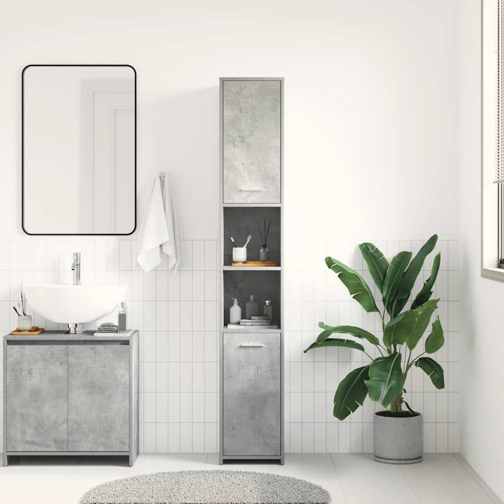 Badezimmerschrank Weiß 30x30x183,5 cm Holzwerkstoff