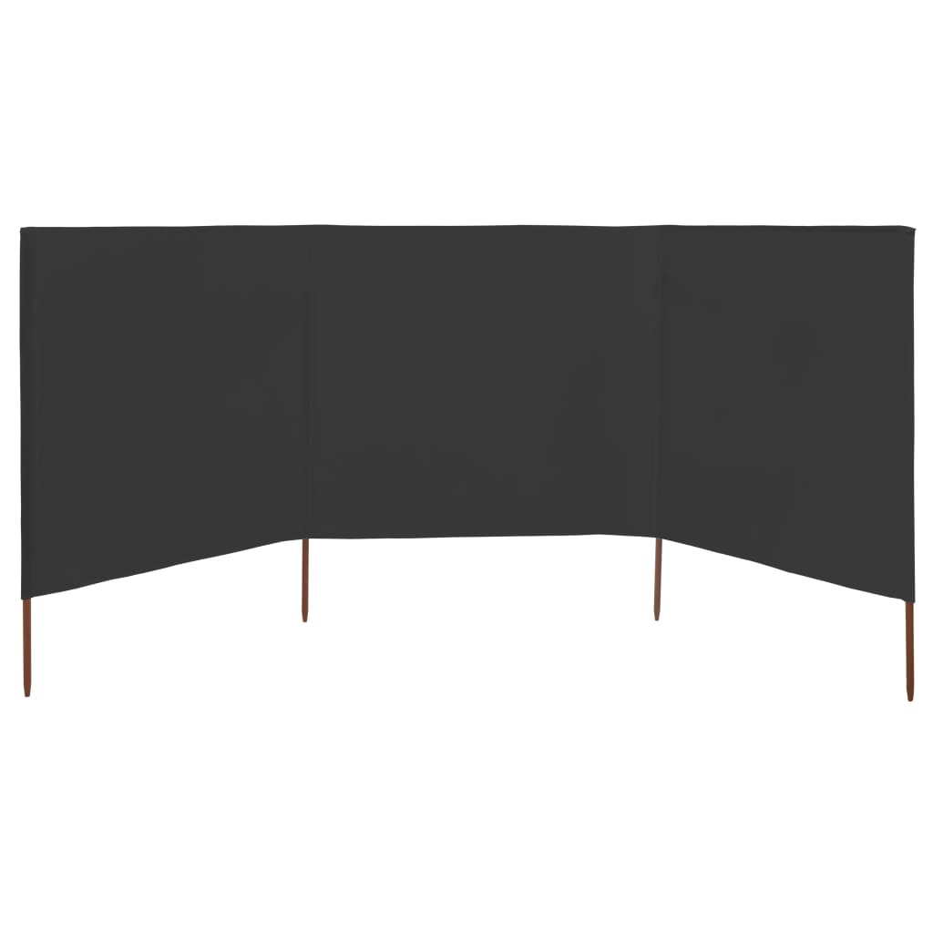3-teiliges Windschutzgewebe 400 x 120 cm Weiß